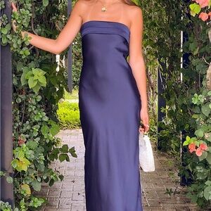 Beginning Boutique Navy Strapless Dress